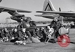 Image of pre-flight inspection of Convair B-36 and crew Fort Worth Texas USA, 1951, second 33 stock footage video 65675032420