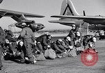 Image of pre-flight inspection of Convair B-36 and crew Fort Worth Texas USA, 1951, second 37 stock footage video 65675032420