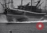 Image of cargo vessel Long Beach California USA, 1941, second 26 stock footage video 65675032898