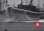 Image of cargo vessel Long Beach California USA, 1941, second 31 stock footage video 65675032898