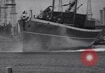 Image of cargo vessel Long Beach California USA, 1941, second 32 stock footage video 65675032898