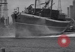 Image of cargo vessel Long Beach California USA, 1941, second 33 stock footage video 65675032898