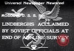 Image of Colonel Charles Augustus Lindberh Moscow Russia Soviet Union, 1933, second 1 stock footage video 65675032948