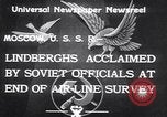 Image of Colonel Charles Augustus Lindberh Moscow Russia Soviet Union, 1933, second 9 stock footage video 65675032948