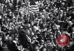 Image of Crowds in New York City celebrate end of World War II in Europe New York City USA, 1945, second 23 stock footage video 65675032951