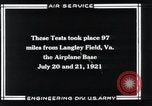 Standbild Fliegerbombe Experimente Virginia United States USA, 1921, aus Sekunde 40 historischem Filmmaterial Videoclip 65675033216