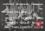 Image of British unemployed people march in protest United Kingdom, 1932, second 7 stock footage video 65675033280