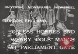 Image of British unemployed people march in protest United Kingdom, 1932, second 10 stock footage video 65675033280