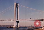 Image of Verrazzano-Narrows Bridge Brooklyn New York City USA, 1965, second 38 stock footage video 65675033335