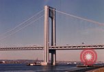 Image of Verrazzano-Narrows Bridge Brooklyn New York City USA, 1965, second 40 stock footage video 65675033335