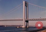 Image of Verrazzano-Narrows Bridge Brooklyn New York City USA, 1965, second 42 stock footage video 65675033335