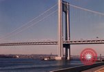 Image of Verrazzano-Narrows Bridge Brooklyn New York City USA, 1965, second 43 stock footage video 65675033335