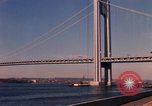 Image of Verrazzano-Narrows Bridge Brooklyn New York City USA, 1965, second 44 stock footage video 65675033335