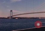 Image of Verrazzano-Narrows Bridge Brooklyn New York City USA, 1965, second 56 stock footage video 65675033335