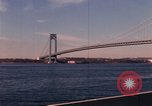Image of Verrazzano-Narrows Bridge Brooklyn New York City USA, 1965, second 58 stock footage video 65675033335
