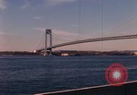 Image of Verrazzano-Narrows Bridge Brooklyn New York City USA, 1965, second 59 stock footage video 65675033335