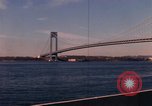 Image of Verrazzano-Narrows Bridge Brooklyn New York City USA, 1965, second 60 stock footage video 65675033335
