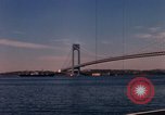 Image of Verrazzano-Narrows Bridge Brooklyn New York City USA, 1965, second 62 stock footage video 65675033335