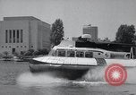 Image of Hovercraft is demonstrated on Lake Merritt Oakland California USA, 1965, second 44 stock footage video 65675033540