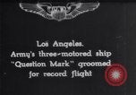 Standbild Army Air Service Sets Flugzeug Ausdauer Datensatz mit Inflight tanken United States USA, 1929, aus Sekunde 1 historischem Filmmaterial Videoclip 65675033872