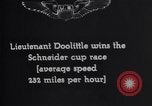 Image of Lieutenant James Doolittle wins the Schneider Cup Race Baltimore Maryland USA, 1925, second 4 stock footage video 65675033880