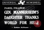 Image of Miss Mannerheim Paris France, 1940, second 1 stock footage video 65675033938