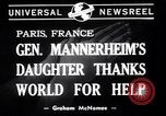 Image of Miss Mannerheim Paris France, 1940, second 3 stock footage video 65675033938