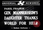 Image of Miss Mannerheim Paris France, 1940, second 4 stock footage video 65675033938