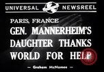 Image of Miss Mannerheim Paris France, 1940, second 5 stock footage video 65675033938