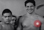 Image of Arturo Godoy with Joe Louis New York City USA, 1940, second 12 stock footage video 65675033948