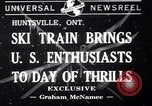 Image Inauguration de train de ski Huntsville (Ontario) Canada, 1941, de la seconde 1 séquences d'archives historiques vidéo 65675033965