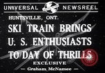 Image Inauguration de train de ski Huntsville (Ontario) Canada, 1941, de la seconde 7 séquences d'archives historiques vidéo 65675033965