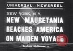 Standbild Neues Schiff RMS Mauretania New York United States USA, 1939, aus Sekunde 6 historischem Filmmaterial Videoclip 65675034120