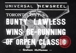 Standbild Rennpferd Bunty Lawless Toronto Ontario Kanada, 1939, aus Sekunde 1 historischem Filmmaterial Videoclip 65675034133