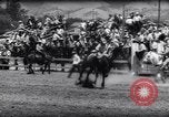 Immagine di Cavallo e bull ride San Jose California USA, 1961, secondo 19 filmato di repertorio 65675034156