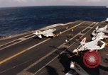 Image of U.S. Aircraft Carrier, USS Enterprise launching aircraft Gulf of Tonkin, 1966, second 52 stock footage video 65675034591