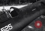 Image of Marine Aircraft Group 11 F4U Corsairs arrive back from mission Espiritu Santo New Hebrides Islands, 1944, second 3 stock footage video 65675034617