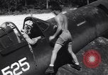 Image of Marine Aircraft Group 11 F4U Corsairs arrive back from mission Espiritu Santo New Hebrides Islands, 1944, second 11 stock footage video 65675034617