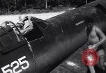 Image of Marine Aircraft Group 11 F4U Corsairs arrive back from mission Espiritu Santo New Hebrides Islands, 1944, second 26 stock footage video 65675034617