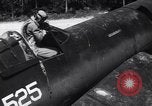 Image of Marine Aircraft Group 11 F4U Corsairs arrive back from mission Espiritu Santo New Hebrides Islands, 1944, second 27 stock footage video 65675034617