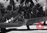 Image of Marine Aircraft Group 11 F4U Corsairs arrive back from mission Espiritu Santo New Hebrides Islands, 1944, second 32 stock footage video 65675034617