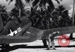 Image of Marine Aircraft Group 11 F4U Corsairs arrive back from mission Espiritu Santo New Hebrides Islands, 1944, second 40 stock footage video 65675034617