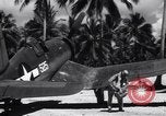 Image of Marine Aircraft Group 11 F4U Corsairs arrive back from mission Espiritu Santo New Hebrides Islands, 1944, second 48 stock footage video 65675034617