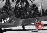 Image of Marine Aircraft Group 11 F4U Corsairs arrive back from mission Espiritu Santo New Hebrides Islands, 1944, second 49 stock footage video 65675034617
