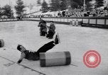 Image of World Barrel Jumping Contest on ice Liberty New York USA, 1952, second 36 stock footage video 65675034662