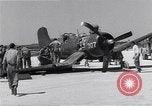 Image of Navy F-4U Corsair gear collapses during landing Okinawa Ryukyu Islands, 1945, second 35 stock footage video 65675034705