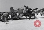 Image of Navy F-4U Corsair gear collapses during landing Okinawa Ryukyu Islands, 1945, second 37 stock footage video 65675034705