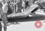 Image of Navy F-4U Corsair gear collapses during landing Okinawa Ryukyu Islands, 1945, second 47 stock footage video 65675034705