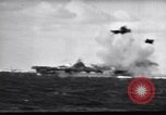 Image of Kamikaze aircraft attacks USS Saragora CV-3 Pacific Ocean, 1945, second 21 stock footage video 65675034754