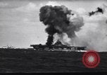 Image of Kamikaze aircraft attacks USS Saragora CV-3 Pacific Ocean, 1945, second 23 stock footage video 65675034754
